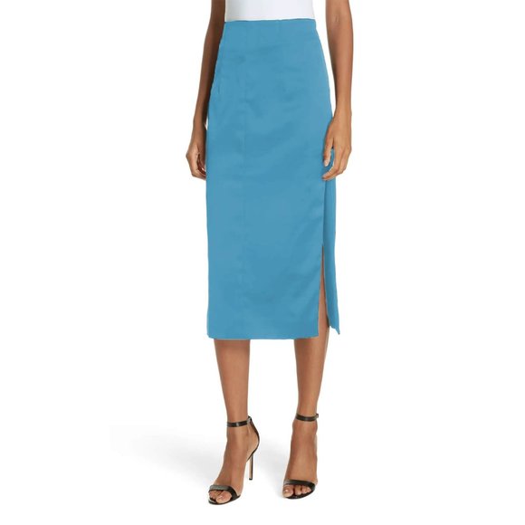 Milly Column Slit Skirt Aqua Size 12 NWT - Picture 1 of 2